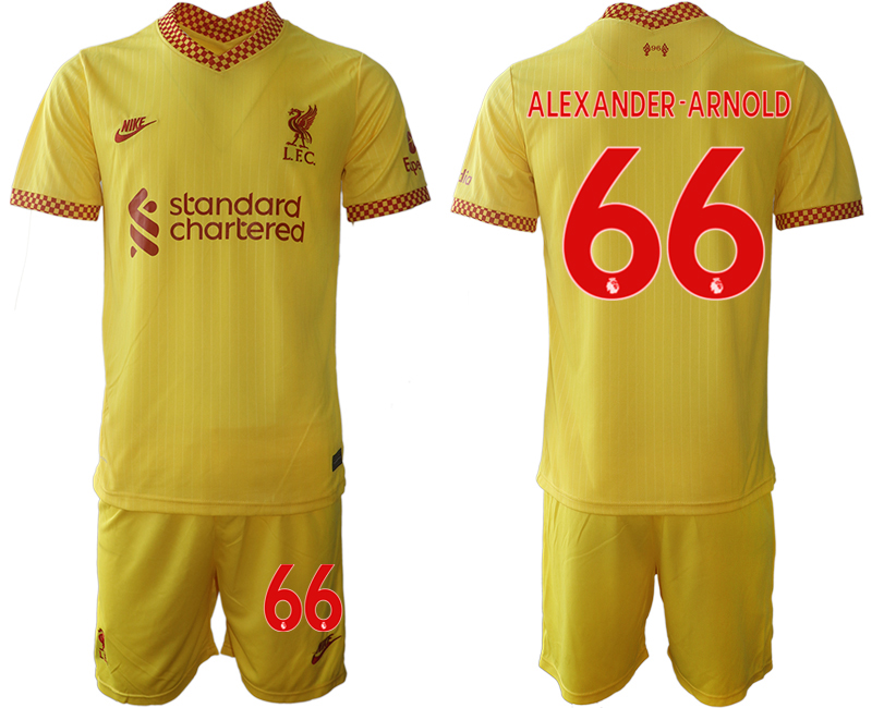 Men 2021-2022 Club Liverpool Second away yellow #66 Soccer Jersey->liverpool jersey->Soccer Club Jersey